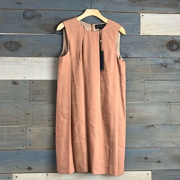 NWT Kobi Halperin $498 Peyton Linen-Blend Mini Dress Taupe Size M - Picture 4 of 13